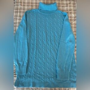 NWOT Talbots Turquoise Turtleneck Sweater